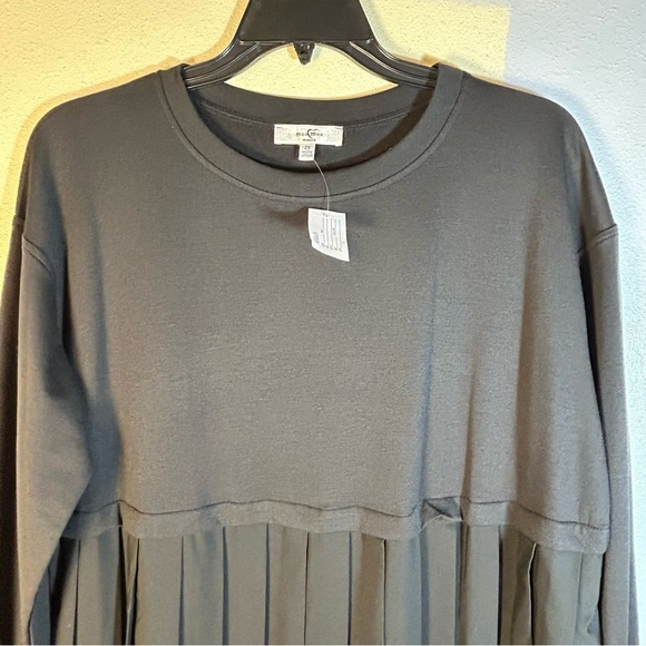 MOA MOA Plus Size 3X Black Long Sleeve Pleated-Skirt Fit & Flare Dress Knee NEW - Picture 6 of 12